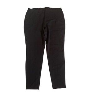 Chicos Size 2 (Large 12–14) Pull On Crop Pants Black Stretch High Rise Casual